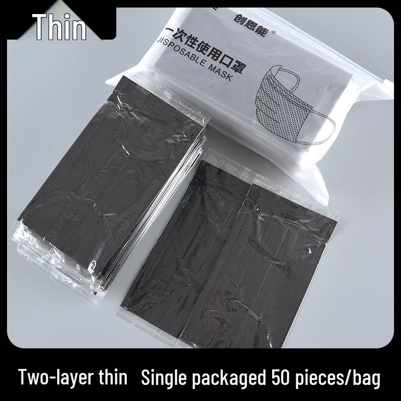 Disposable Breathable Summer Face Mask - Single and Double Layer, Black & White