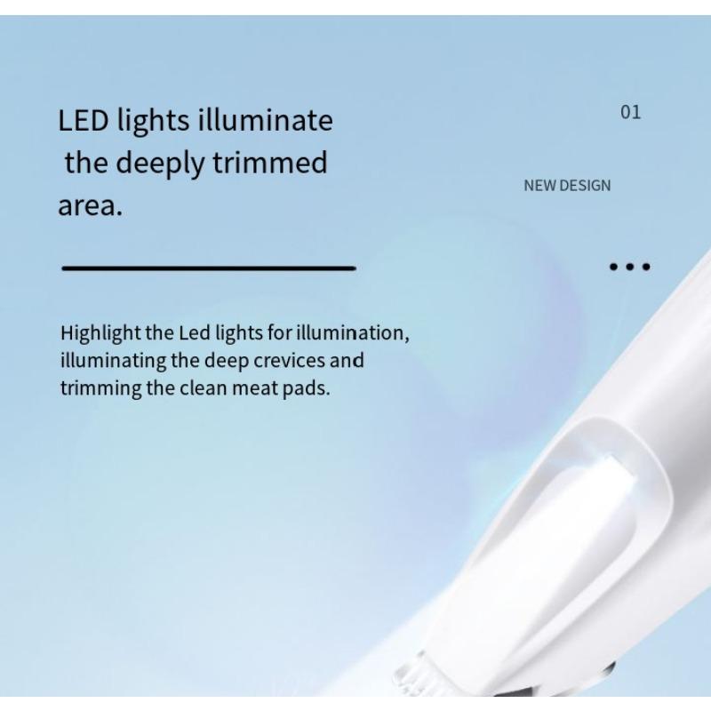 1PC LED Light Pet Shaver Dog Cat Foot Shaver Shave Foot Solar Hair Electric Push Shearing Dog Hair Trimmer