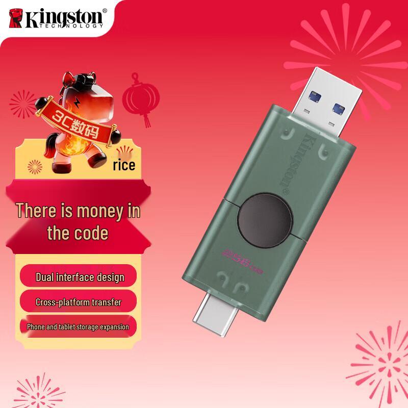 Kingston DataTraveler DTDEG2 256GB Dual Interface USB 3.2 Flash Drive