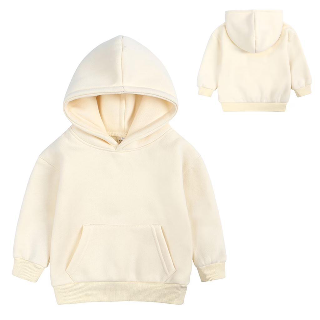 Kids Solid Color Hoodie Pullover Casual Loose Fit Long Sleeve Hooded Sweatshirt for Children Boys and Girls Soft Comfortable Fabric