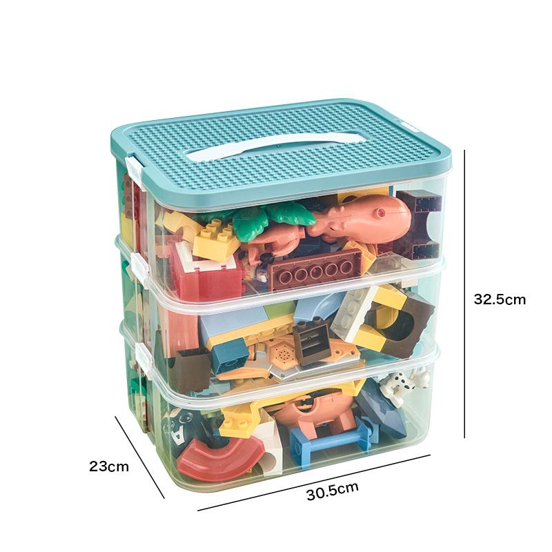 Building Block Storage Box 3Layers Large-Capacity Puzzle Toys Classified Organizer Box Child Toy Parts Blocks Storage Container