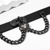 Osobnost Punkový Řetízek Třásně Černý Kožený Choker Náhrdelník Pro Ženy Y2K Kovové Srdce Tvarované Zirkonové Náhrdelníky Gotické Šperky