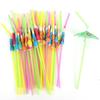 100pcs Mixed Color Hawaiian Party Drink Straws Plastic Parasol Drinking Straws  Beach