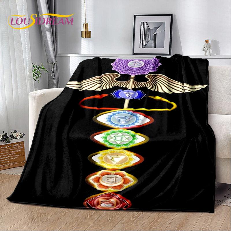 Rainbow 7 Chakra Mandala Bohemia Soft Plush Blanket,Flannel Blanket Throw Blanket for Living Room Bedroom Bed Sofa Picnic Cover