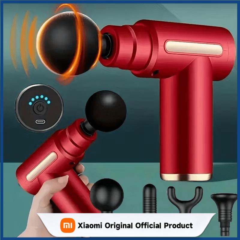 Xiaomi 1pc Powerful Cordless Massage Gun with LED Display - Deep Tissue Muscle Relaxer, 4 Interchangeable Heads,1200mAh Lithium Battery
