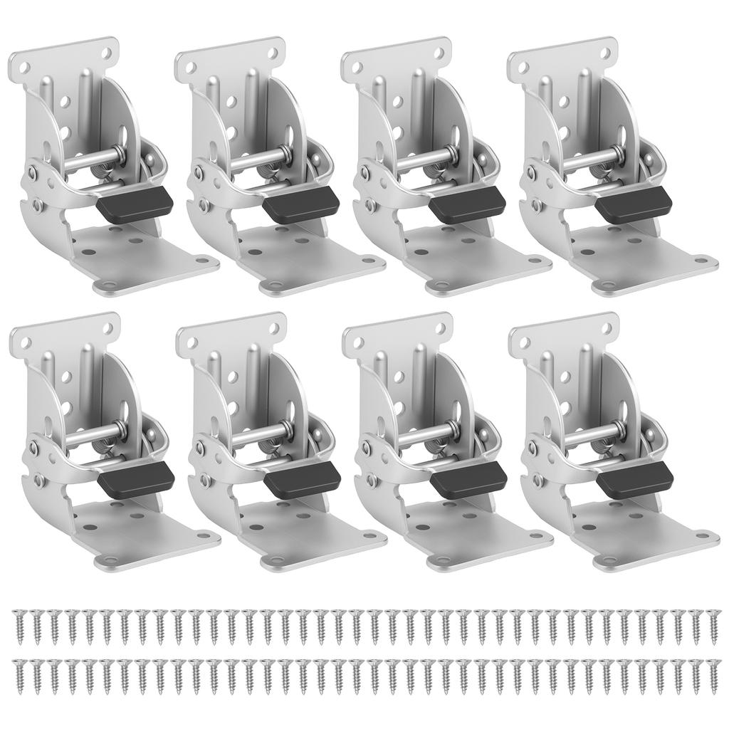8pcs Folding Brackets 0-90 Degrees Folding Table Legs Brackets Heavy Duty Lock Extension Support Bracket Self-Lock Hinges
