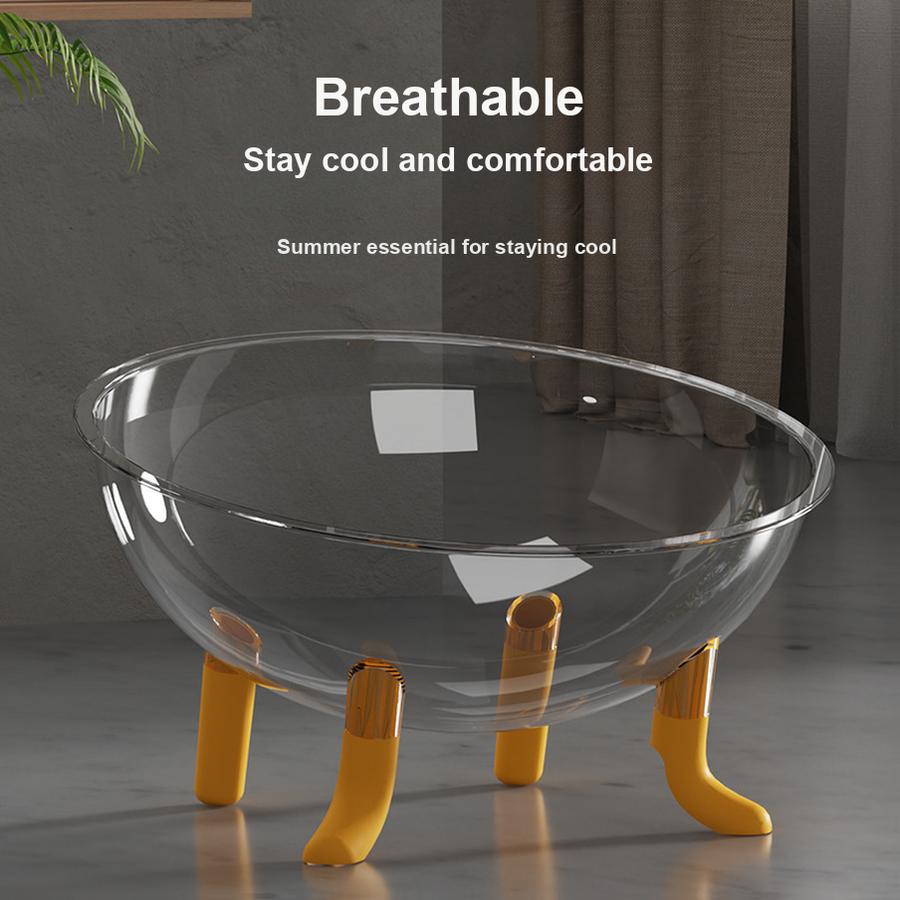 Large Cat Cave Space Capsule Pet House Summer All Seasons Universal Transparent Acrylic Rotating Base Cat Toy Pet Supplies