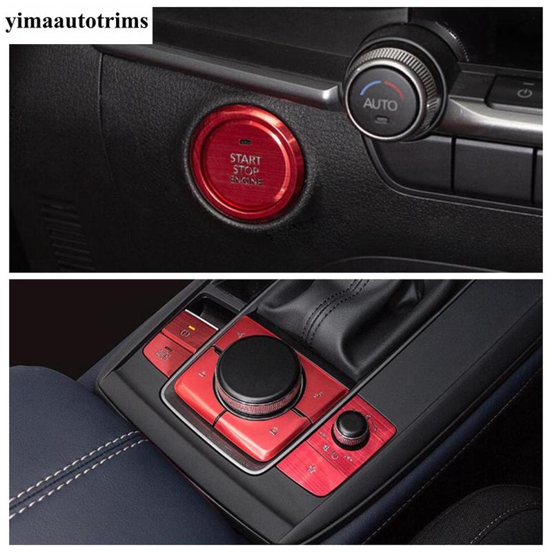 Central Control Gear Shift Multimedia Panel Start Stop Button Cover Trim Accessories For Mazda 3 - 2025 / CX-30 - 2025