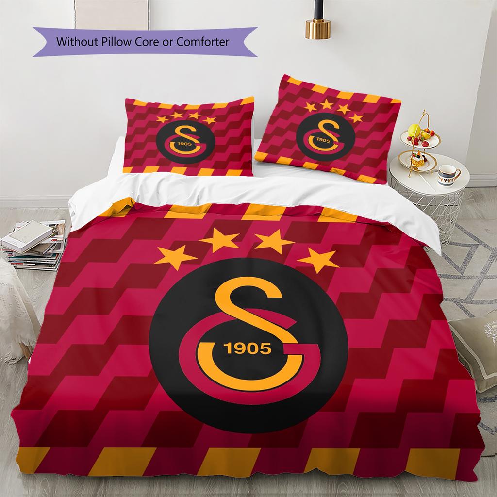 Galatasaray FC Pattern Bedding Home Decoration Birthday & Festival Gift (1 * Duvet Cover + 2 * Pillowcase, Without Core)