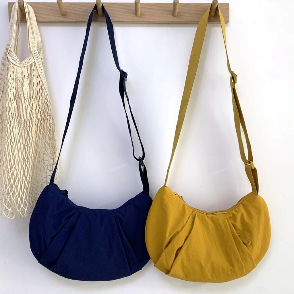 Versatile Large Capacity Dumpling Type Nyl Women's Shoulder Bags Casual Female Handbag Simple Solid Color Ladies Crossbody Bag