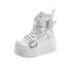Fashion Women's Ankle Boots Fashion Platform Knight Short Boots Belt Buckle High Quality Thick Sole Leather Goth Women Boots Botas Mujer
