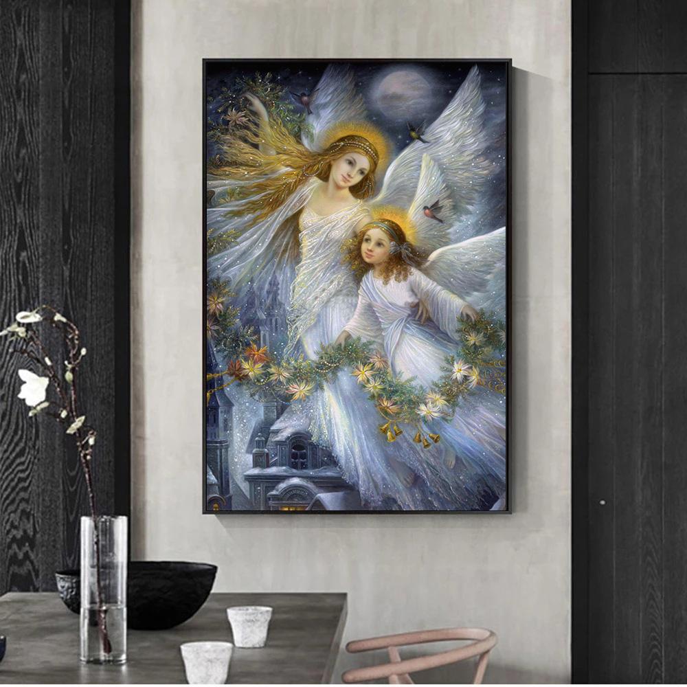 Flower Fairy Girls Pictures Canvas Painting Girls Posters Picture Figure Painting Wall Art Modern Home Decoration