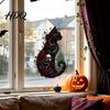 Reusable Festival Decor Halloween Static Window Clings Skeleton Witch Pumpkin Bat Silhouette Glass Stickers Outdoor Murals Removable Decals