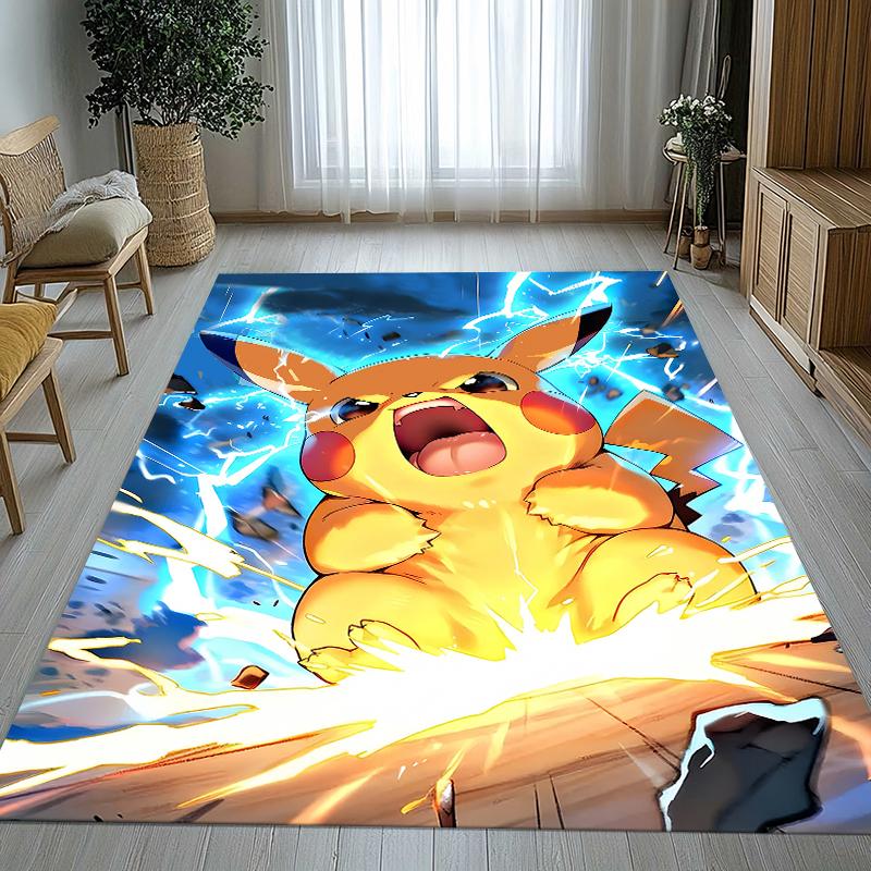 

6 Style Pikachu Pokemon Living Room Non-Slip Area Rug Soft Carpet for Bedroom Kids Playroom Sofa,Home Decor Doormat Gift 40x60cm