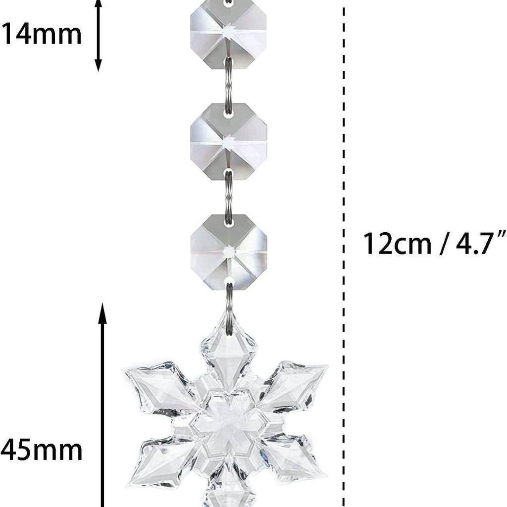 30-Piece DIY Acrylic Crystal Snowflake Ornaments for Christmas Trees and Weddings
