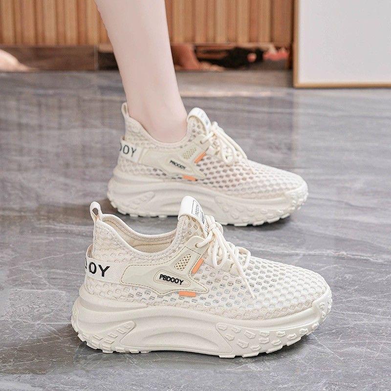 Summer women's shoes new breathable hollow mesh shoes children's versatile platform sports shoes casual dad shoes