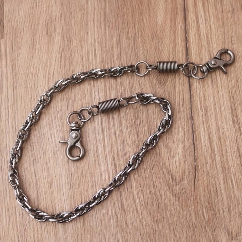 Heavy Duty Metal Pants Chain Adornment Punk Wallet Chains Hip Hop Jeans Charm Round Clasp Goth Accessory for Pants