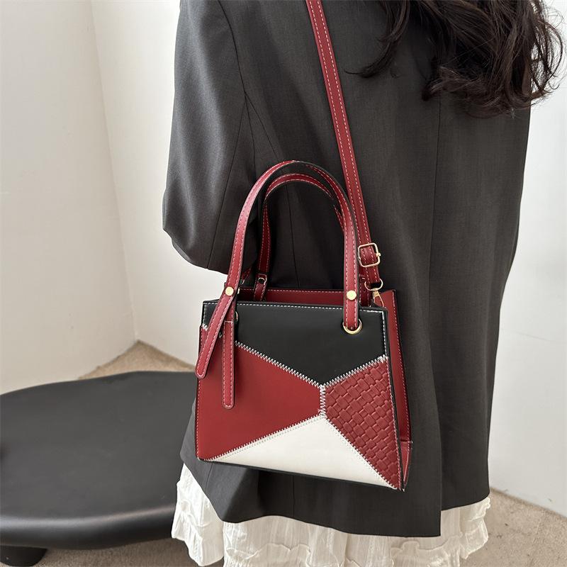 Women's Bag 2025 New Trendy Handbag Korean Version Personalized Contrasting Color Splicing Large-capacity Fashionable Shoulder Messenger Bag