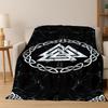 Viking WarriorSymbol Valknut Nordic Valhalla Flannel Blanket Soft Warm Throw Blanket for Bedroom Living Room Bed Travel Camping