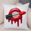 Funda de almohada de labios sexy para mujer, decoración de sofá, hogar, coche, funda de cojín con estampado de pintalabios de dibujos animados