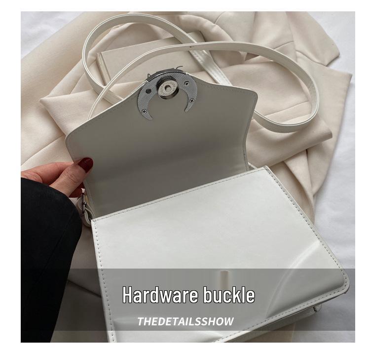 High-Quality Textured Crescent Lock Small Square Shoulder Crossbody Bag for Women - 2023 Trendy & Versatile Commuter Style