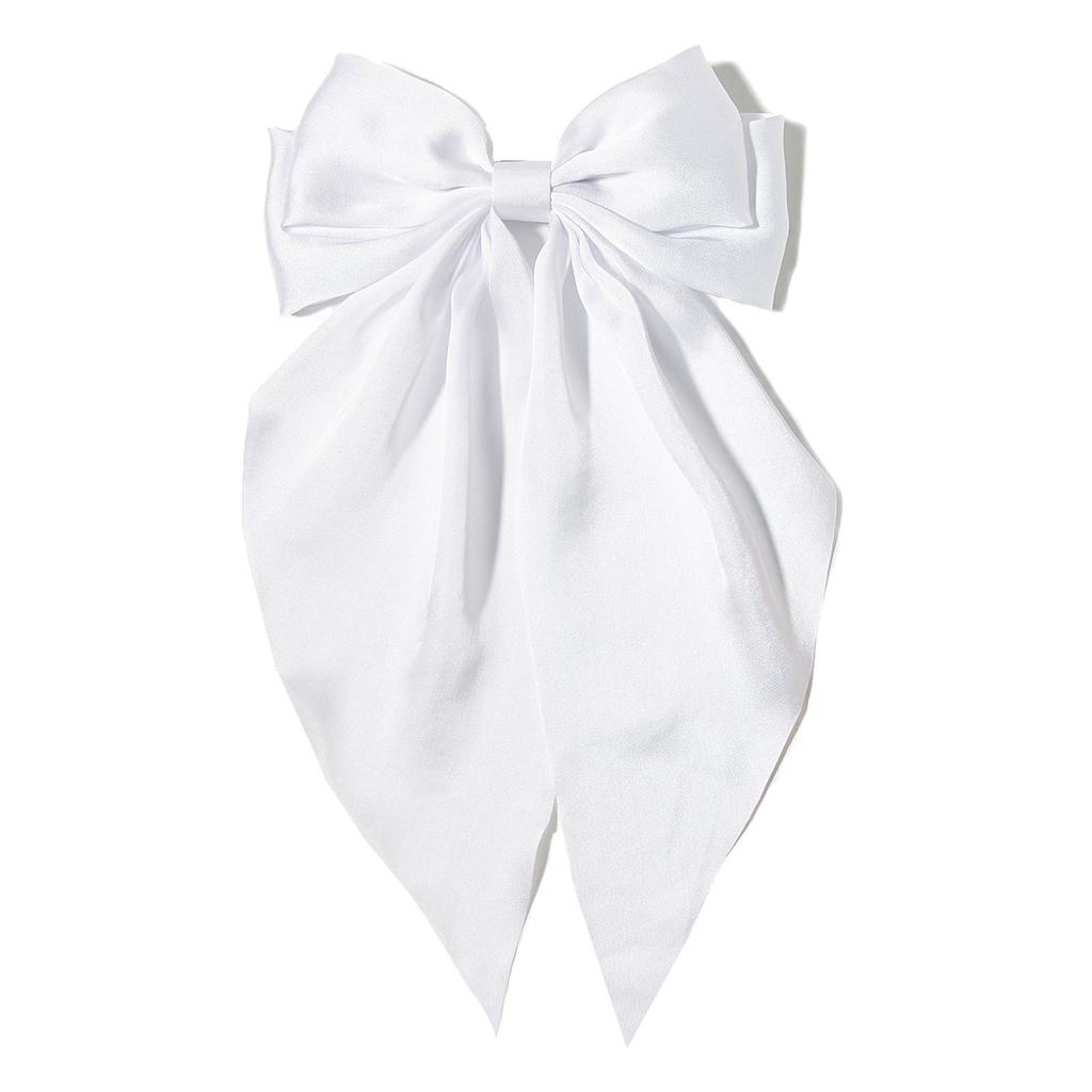 Large Double Layer Hair Bowknot Clip For Adults Teens Silky Ribbon Fabric Barrettes Metal Hairpin For Daily Styling