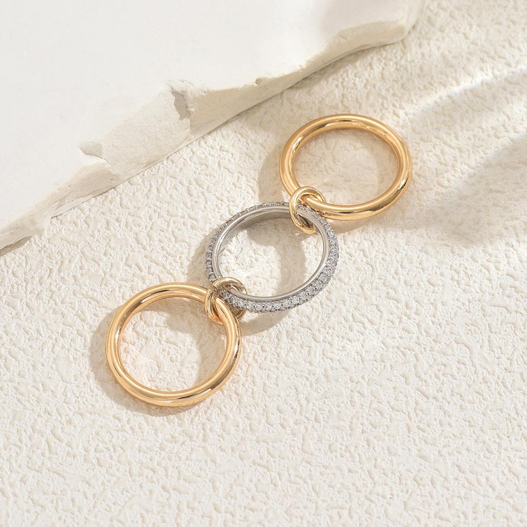 Popular Stacked Women's Ring Geometric Ring Series Design Diamond Ring Versatile Jewelry Women