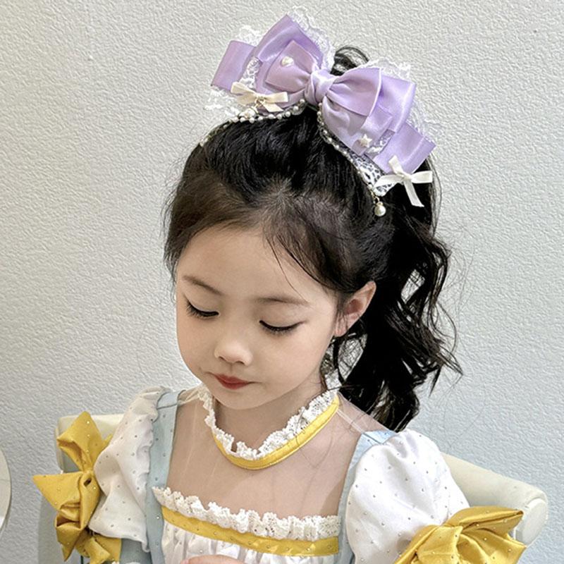 Cute Baby Bows Hair Clip For Kids Girls Solid Color Hairpins Barrettes Handmade Headwear Hair Accessories Princess Lolita Hair Clamp