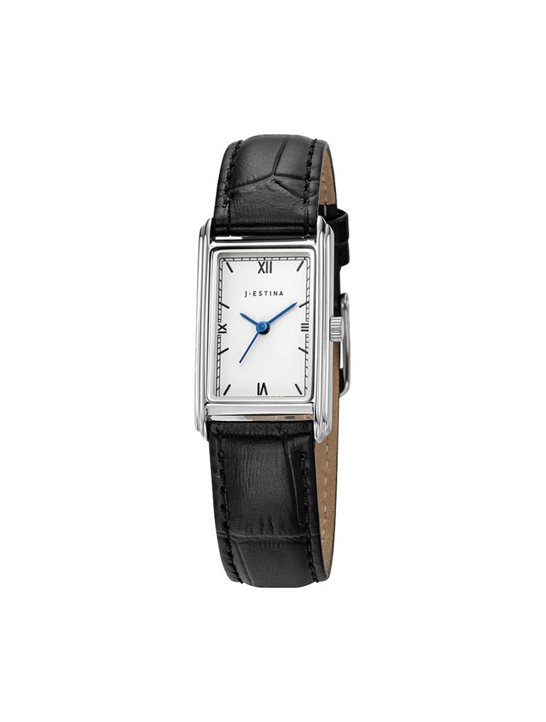 Jeieseutina Nuovo Tempo Rectangle Leather Watch (Jwt2Le5Bs502Whbk0)
