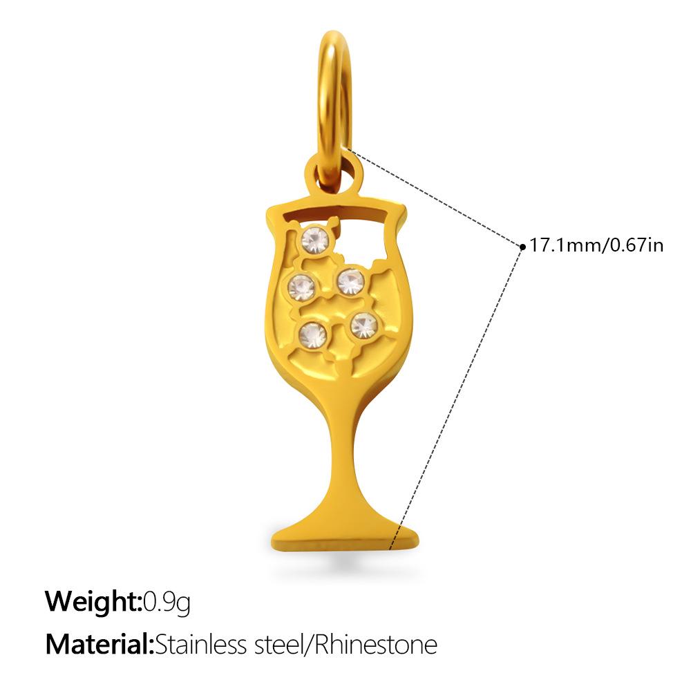 Trendy Cross-Border Gold Marlboro Double Happiness Pendant with Wine Glass Ashtray Design