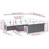 11-teiliges graues Gartensofa-Set mit Kissen Poly-Rattan