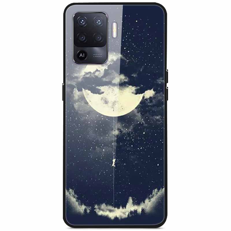 Tempered Glass Case For Oppo Reno5 Lite Hard Back Cover for Oppo Reno 5 Lite Luxury Painted Reno5Lite Funda 6.43'' Shockproof