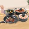 12-Piece Non-Stick Cookware Set Cooking Pot with Lid Milk Pot Maifan Stone Frying Pan Cooking Pot Set for All Hob
