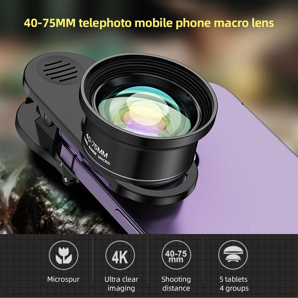 10X Universal Smartphone Macro Lens 4K Ultra High Definition Phone Camera Lens with Phone Clip Compatible with Android