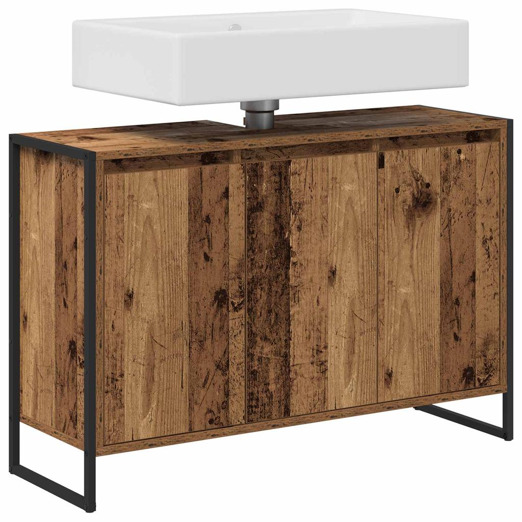 Bathroom Cabinet with Door Reclaimed Wood Look 90 x 30 x 60 cm Engineered Wood