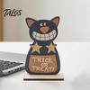 Versatile Room Decorations Cute Halloween Black Cat Pumpkin Skull Decor, Vintage Boo Wooden Sturdy Decorative Accents Signs, Tabletop Decoration