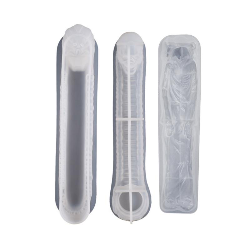 Skull Incense Stick Holder Silicone Molds Incense-Burner Ashes Catcher Epoxy Casting Mold Tealight Candle Holder Molds