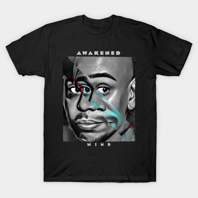 

Men Black Print T-shirt Awakened Mind Dave Chappelle No-Cut Transfer Paper Print Cotton Tshirt 2XL чорний