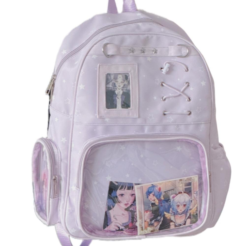 Transparenter Rucksack mit Sternenmuster Lolita Schülertasche Mode Transparente Ita Tasche Mädchen
