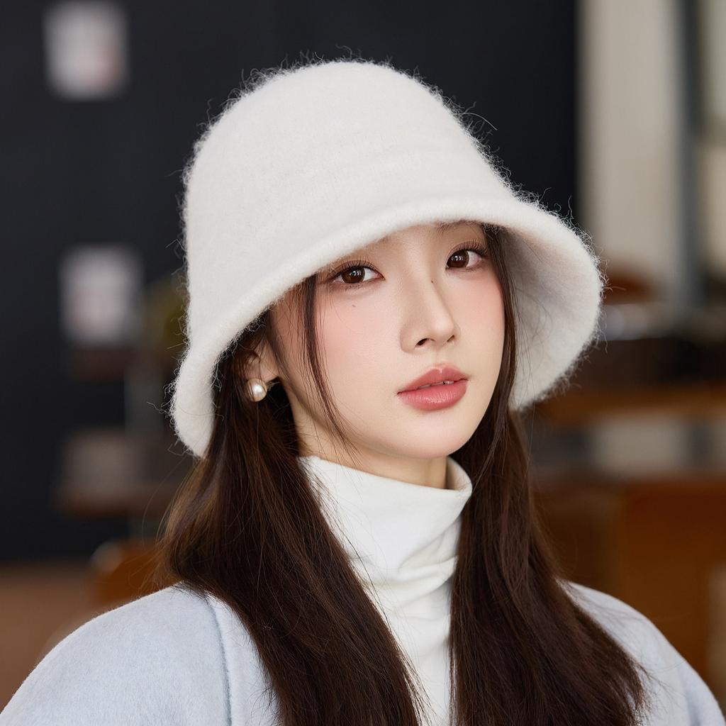 Bucket Hat Women's Autumn and Winter New Knitted Hat Fashion Basin Hat Thermal Ear Protection Bucket Hat