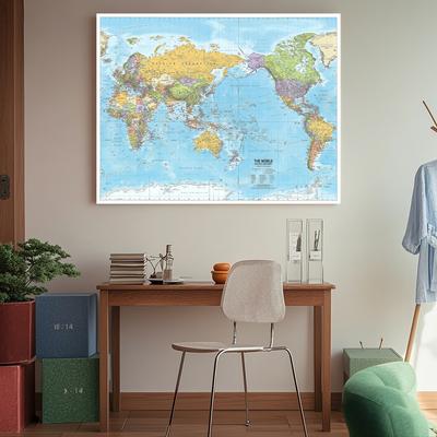 Poliestere, Mappa Inglese-Mappamondo Distribuzione Politica Anno 2012 Poster Decorativo da Appendere al Muro Forniture per Viaggio/Educative
