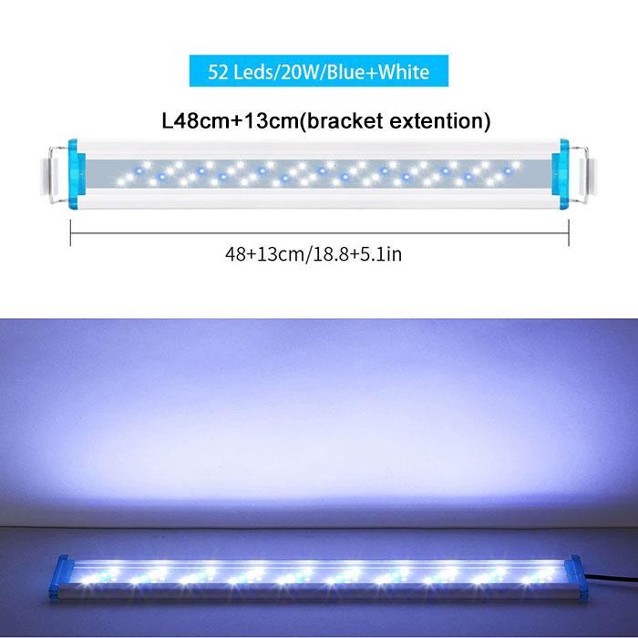 L18/28/38/48cm LED Aquarium Light for Plants,Plug In Full Spectrum Fish Tank Light with Extendable Brackets for Freshwater