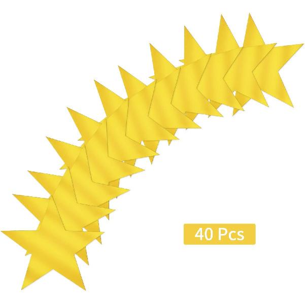 40 Pcs Metallic Star Cutouts Double Printed Paper Stars Decoration for Wedding Movie Night Party Supplies Bulletin Board Classroom Wall Decorations