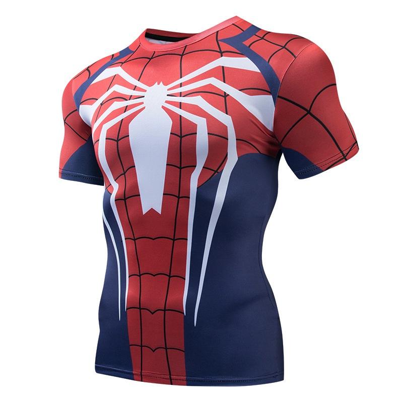 Spiderman Batman Superhero 3d Print Gym Tshirt Men Fitness Tee Compression Tops