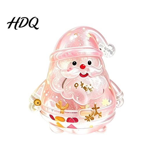 Fun Healing Toys for Adults Christmas Squeeze Toy, Transparent Glitter Santa Stress Ball, Slow Rising TPR Fidget Soft Kneading Kids Toy Anxiety