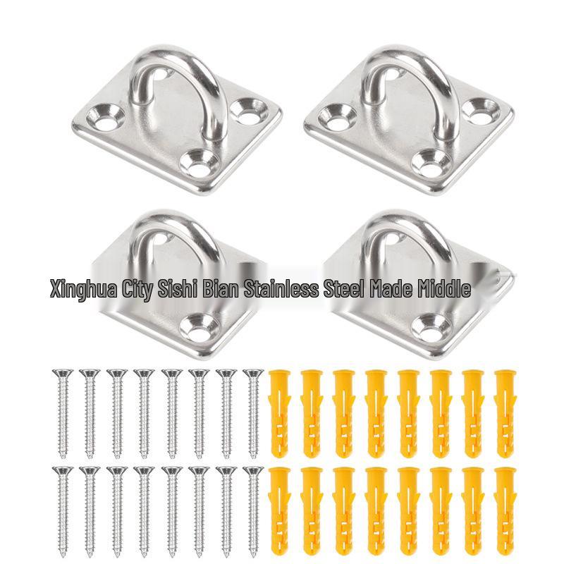 

Stainless Steel Ceiling Eye Plate Carabiner Kit for Yoga Hammock Hanging 5mm Screw Kit