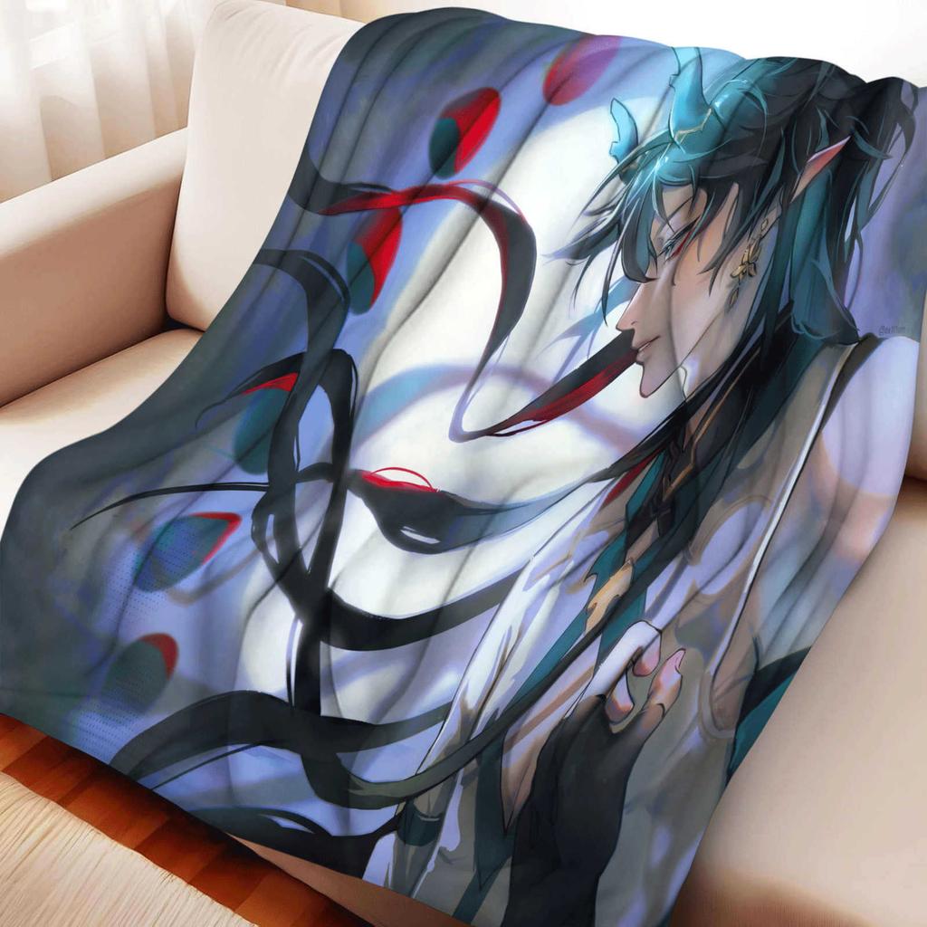 Cartoon Honkai: Star Rail Dan Heng Flannel Blanket Cover Warmth Soft Anime Nap Blanket Multifunctional Decor Universal Blankets