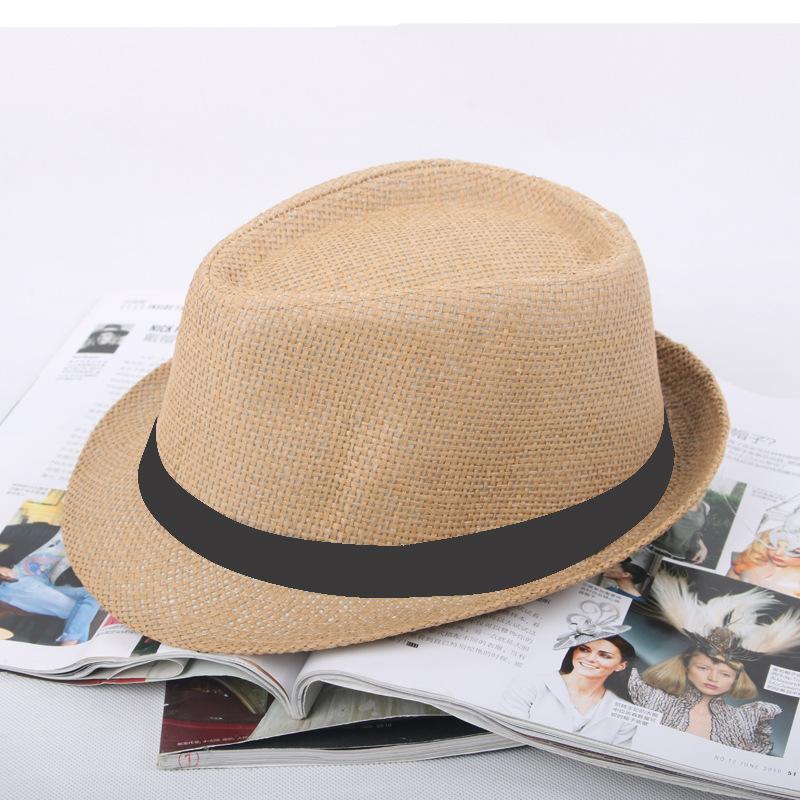 Parent-child Sun Hat Summer Sun Hat Men's Straw Sun Hat Children's British Top Hat Performance Jazz Hat
