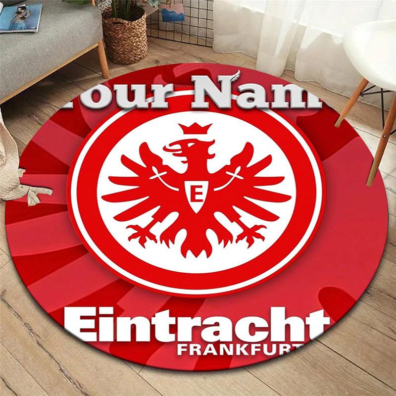 Eintracht Frankfurt Custom Name Round Area Rug,Carpet Rug for Living Room Bedroom Sofa Playroom Decor,Non-slip Floor Mat