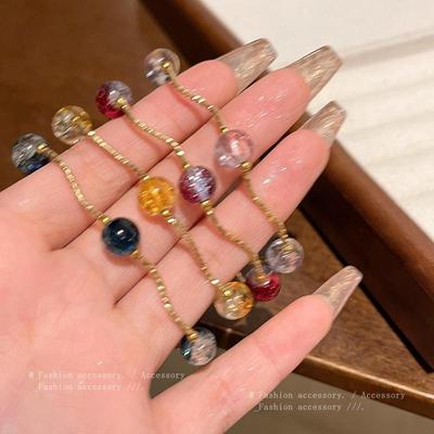 Elegant Retro Glass Beaded Ethnic Bracelet for Women - Stylish and High-End